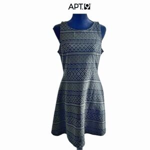 APT 9 OD Green Jacquard NWT Fit & Flare Sleeveless Jersey-Knit Dress Size M